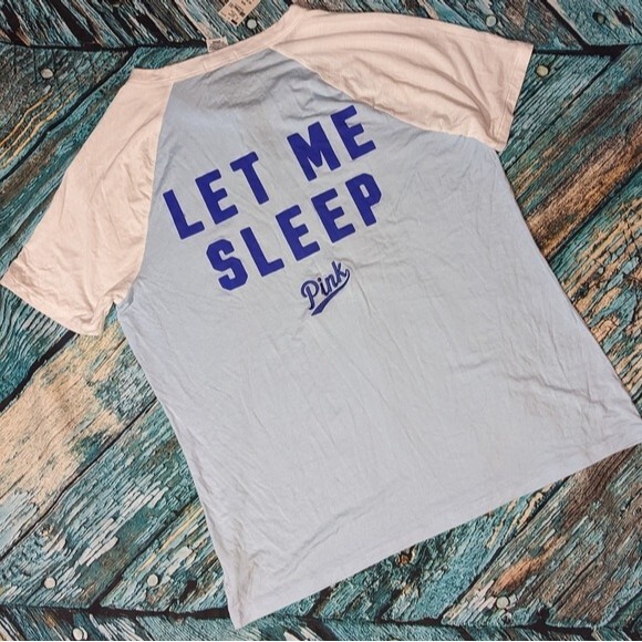 PINK NWT Size Medium Super Soft Sleep T-Shirt Blue - Picture 2 of 4